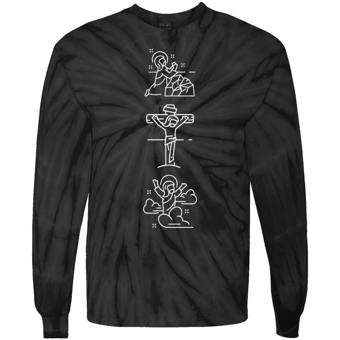 Jesus Lived Died And HeS Alive Christianity Tie-Dye Long Sleeve Shirt