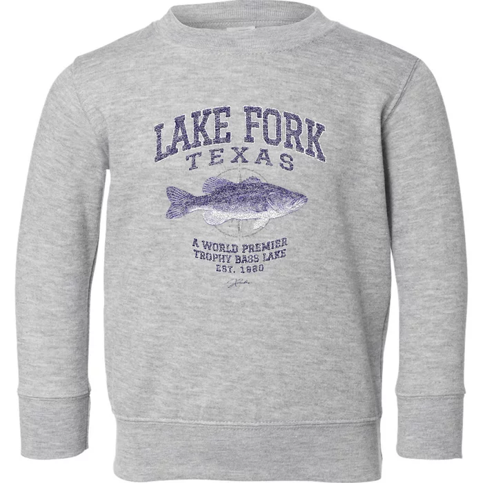 JCombs Lake Fork TX With Largemouth Bass Toddler Sweatshirt