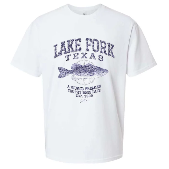 JCombs Lake Fork TX With Largemouth Bass Sueded Cloud Jersey T-Shirt