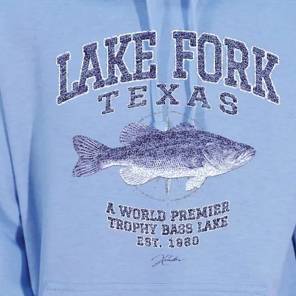 JCombs Lake Fork TX With Largemouth Bass Unisex Surf Hoodie