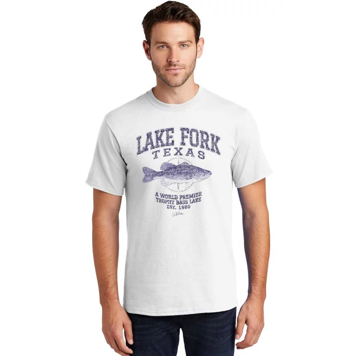 JCombs Lake Fork TX With Largemouth Bass Tall T-Shirt