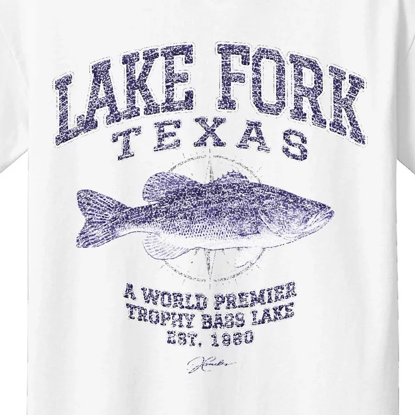 JCombs Lake Fork TX With Largemouth Bass Kids T-Shirt