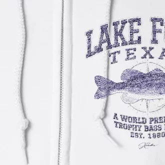 JCombs Lake Fork TX With Largemouth Bass Full Zip Hoodie