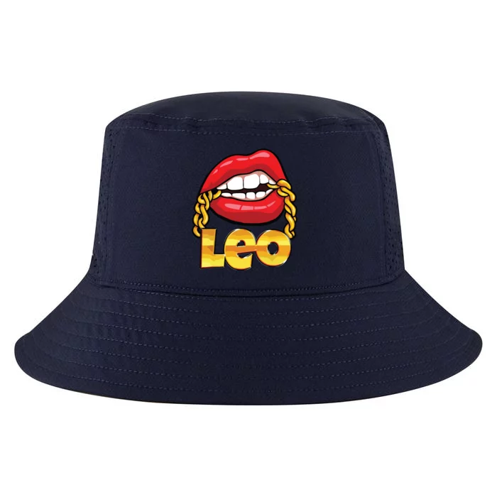 Juicy Lips Gold Chain Leo Zodiac Sign Cool Comfort Performance Bucket Hat