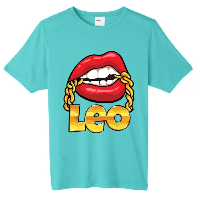 Juicy Lips Gold Chain Leo Zodiac Sign ChromaSoft Performance T-Shirt