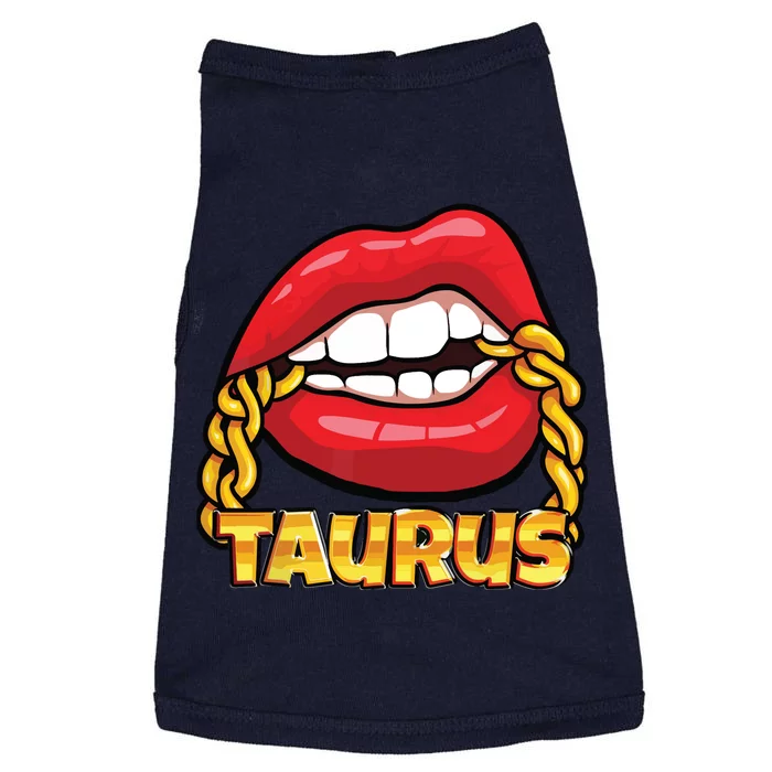 Juicy Lips Gold Chain Taurus Zodiac Sign Doggie Tank