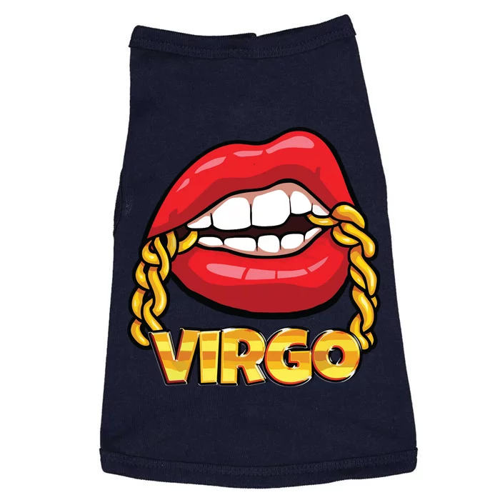 Juicy Lips Gold Chain Virgo Zodiac Sign Doggie Tank