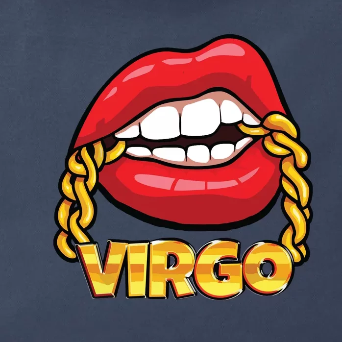 Juicy Lips Gold Chain Virgo Zodiac Sign Zip Tote Bag