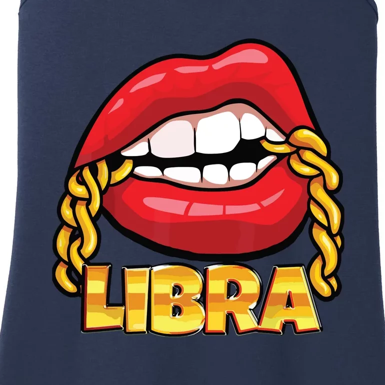 Juicy Lips Gold Chain Libra Zodiac Sign Ladies Essential Tank