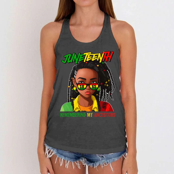 Juneteenth Loc'd Hair Remembering My Ancestor Women's Knotted Racerback Tank