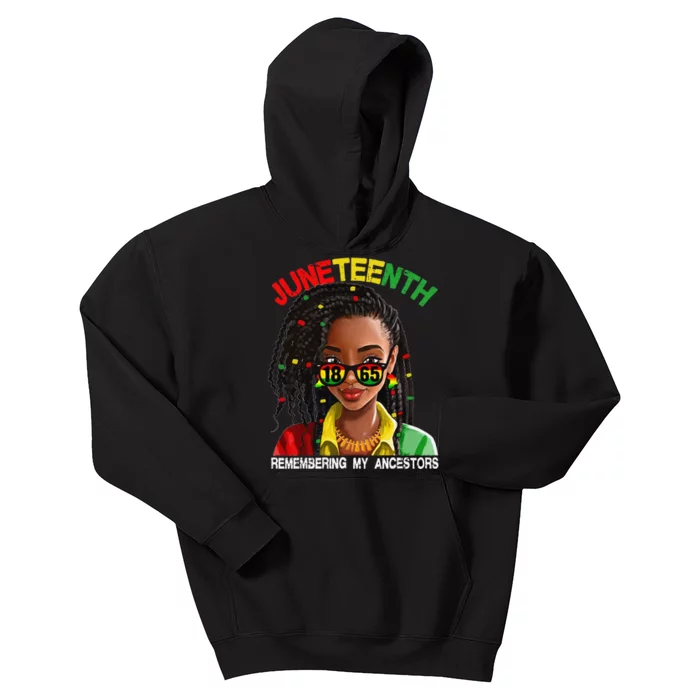 Juneteenth  Loc'd Hair Remebering My Ancestors Kids Hoodie