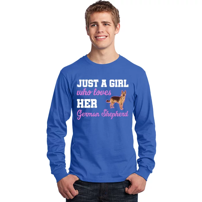 Just Loves Her Ger Shepherd Dog Lover Gift Long Sleeve Shirt