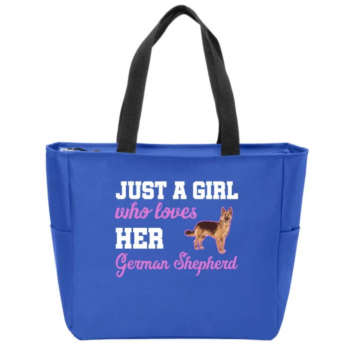 Just Loves Her Ger Shepherd Dog Lover Gift Zip Tote Bag