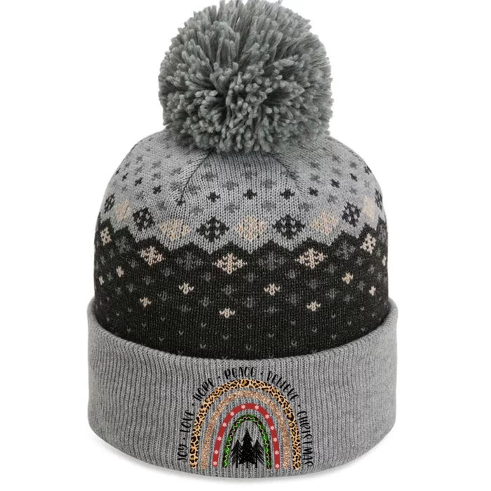 Joy Love Hope Peace Believe Christmas The Baniff Cuffed Pom Beanie