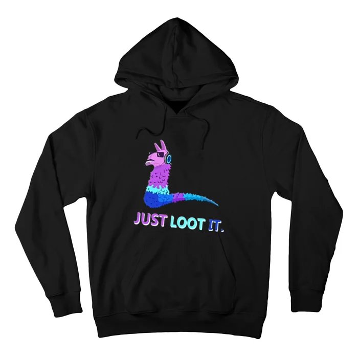 Just Loot It Llama Outfit For Teen Gamers Hoodie