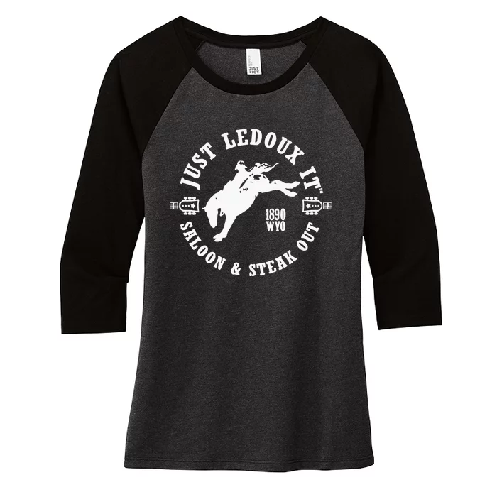 Just Ledoux It Just Ledoux It Cowboy Whiskey Wine Lover Women's Tri-Blend 3/4-Sleeve Raglan Shirt