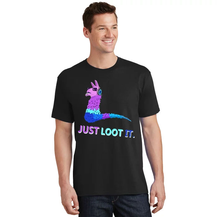 Just Loot It Llama Gamers T-Shirt