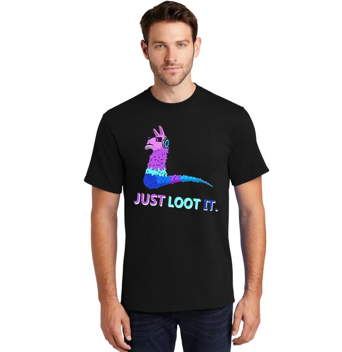 Just Loot It Llama Gamers Tall T-Shirt