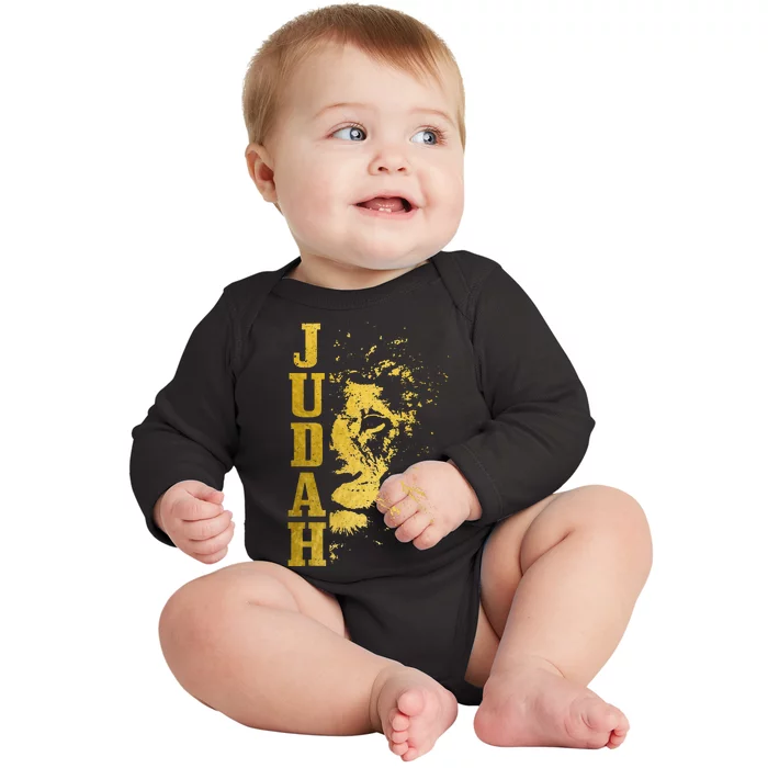 Judah Lion Israelite Vintage Men Women Reggae Israel Hebrew Baby Long Sleeve Bodysuit