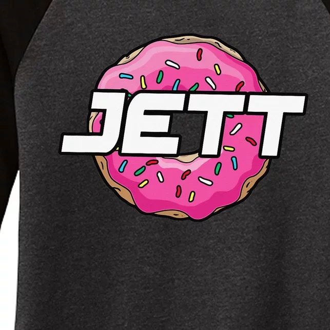 Jett Lawrence JL18 Motocorss Supercross Donut Women's Tri-Blend 3/4-Sleeve Raglan Shirt