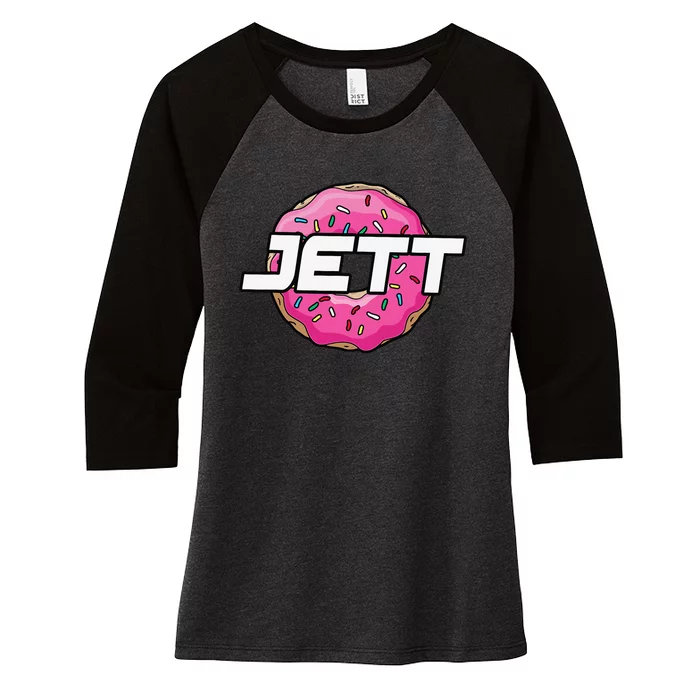 Jett Lawrence JL18 Motocorss Supercross Donut Women's Tri-Blend 3/4-Sleeve Raglan Shirt