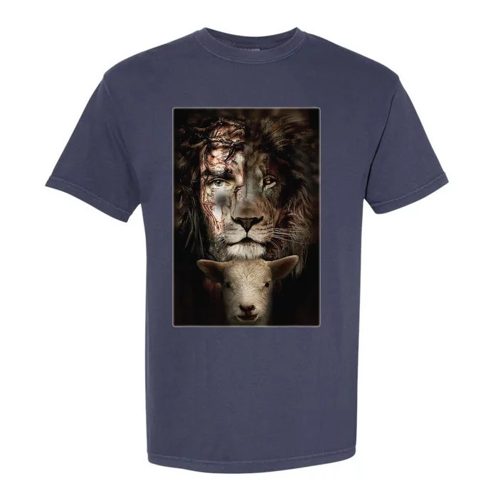 Jesus Lion Lamb Christian Lover Garment-Dyed Heavyweight T-Shirt