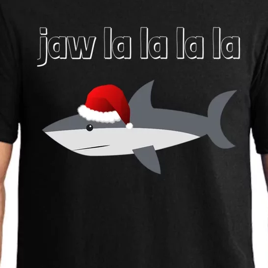 Jaw La La La La Christmas Shark Wearing Santa Hat Image Cool Gift Pajama Set