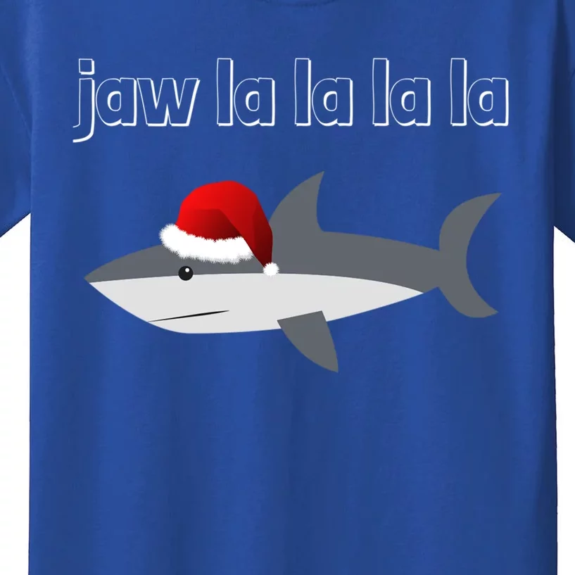 Jaw La La La La Christmas Shark Wearing Santa Hat Image Gift Kids T-Shirt