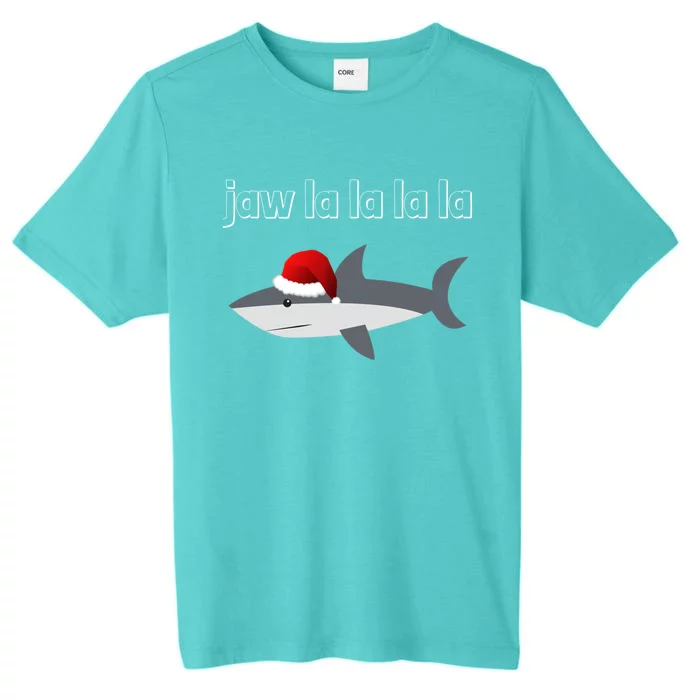 Jaw La La La La Christmas Shark Wearing Santa Hat Image Gift ChromaSoft Performance T-Shirt