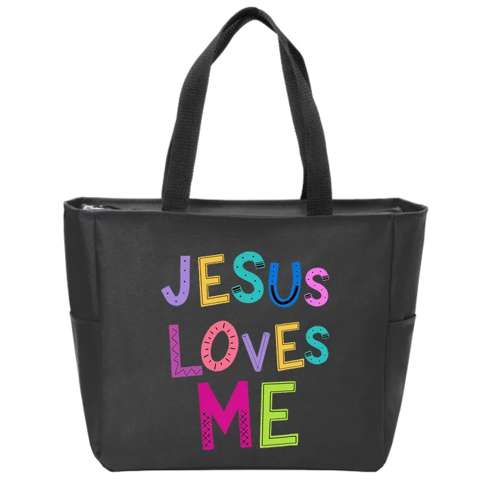 Jesus Loves Me Religious Christian Catholic Church Prayer Zip Tote Bag