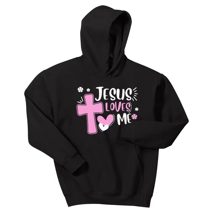 Jesus Loves Me Christian Cross Easter Day Family Outfit Kids Hoodie