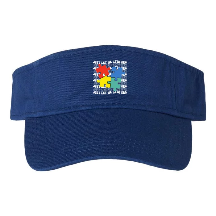 Just Let Me Stim Bro Groovy Autistic Autism Awareness Gift Valucap Bio-Washed Visor