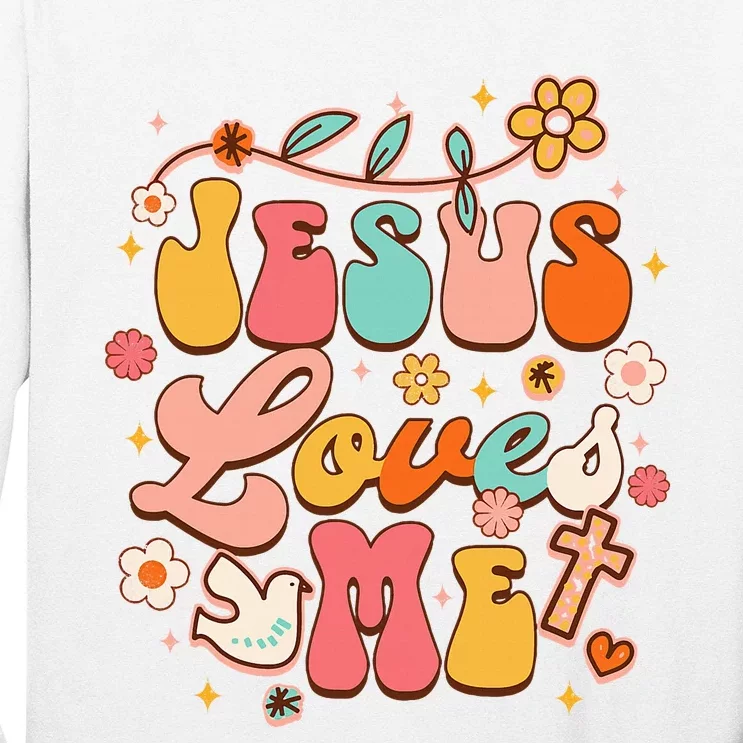 Jesus Loves Me Groovy Christian God Lover Religious Baby Long Sleeve Shirt