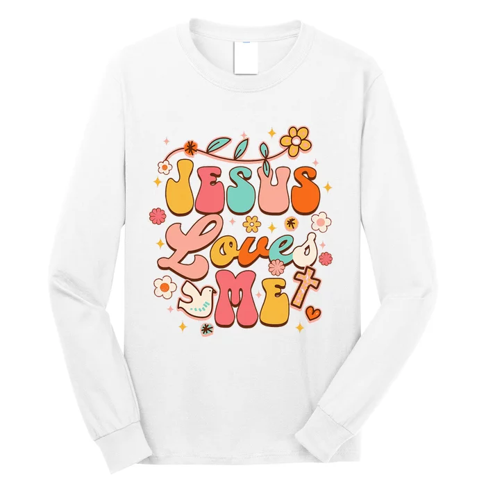 Jesus Loves Me Groovy Christian God Lover Religious Baby Long Sleeve Shirt