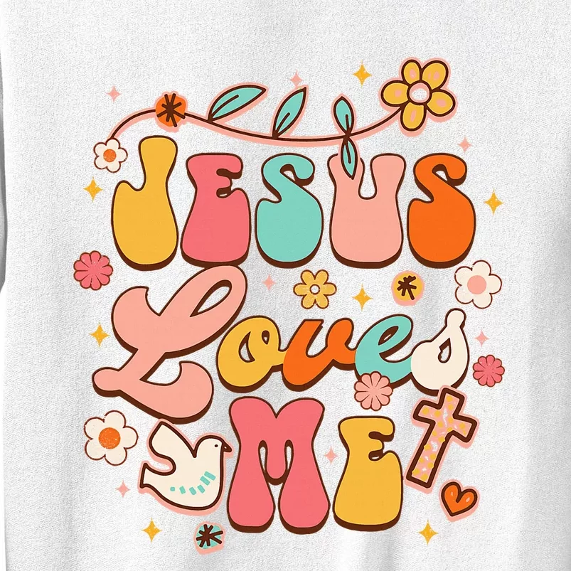 Jesus Loves Me Groovy Christian God Lover Religious Baby Sweatshirt