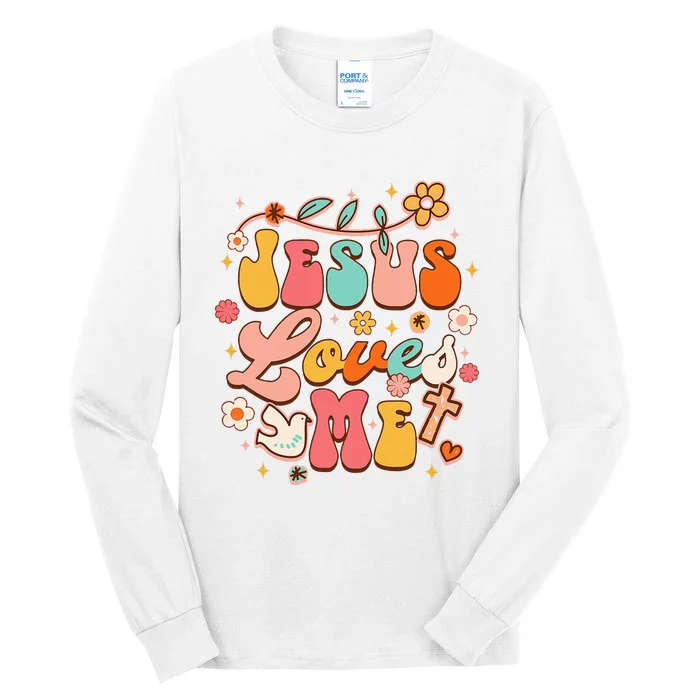 Jesus Loves Me Groovy Christian God Lover Religious Baby Tall Long Sleeve T-Shirt