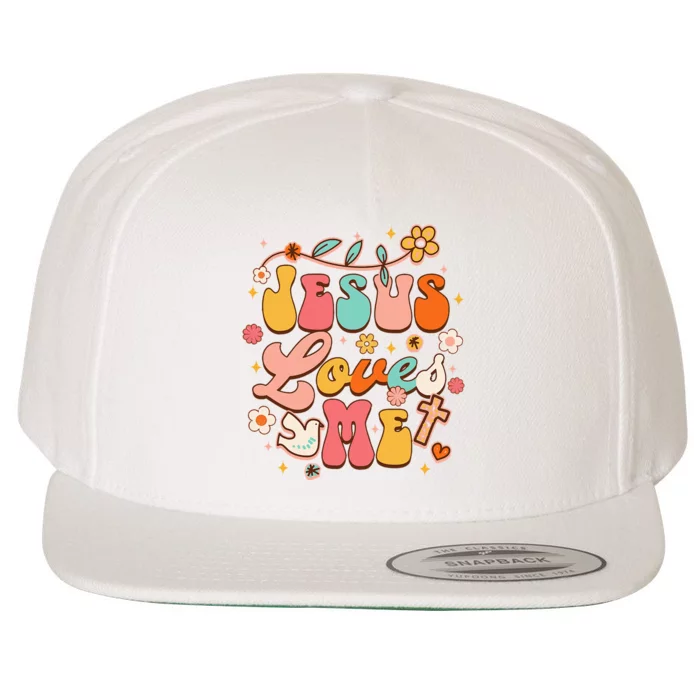 Jesus Loves Me Groovy Christian God Lover Religious Baby Wool Snapback Cap