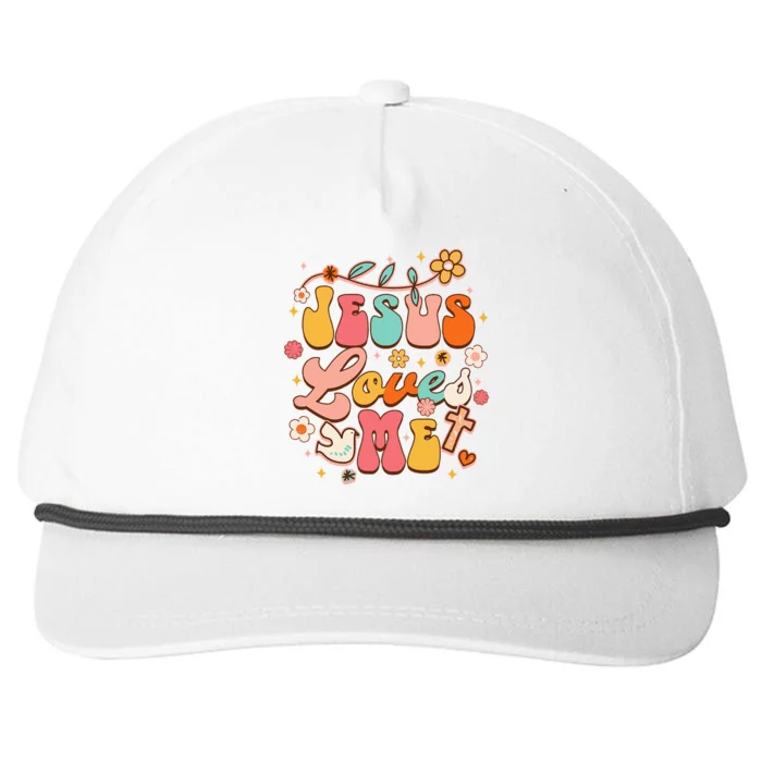 Jesus Loves Me Groovy Christian God Lover Religious Baby Snapback Five-Panel Rope Hat