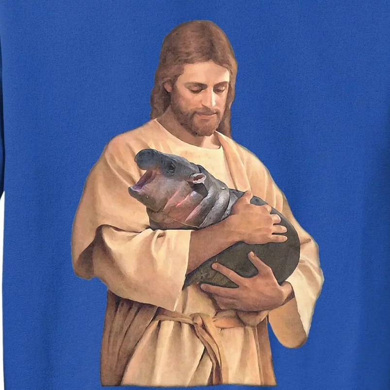 Jesus Loves Moo Deng Bouncy Pig Sweatshirt