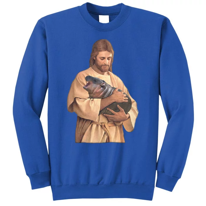 Jesus Loves Moo Deng Bouncy Pig Sweatshirt