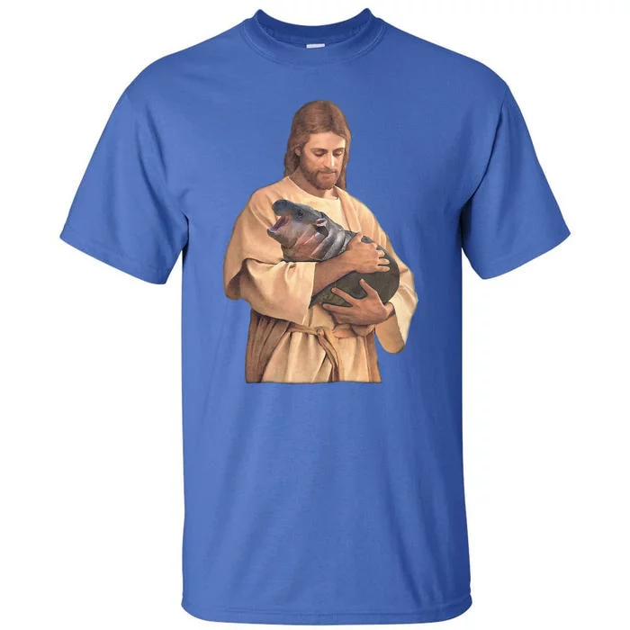 Jesus Loves Moo Deng Bouncy Pig Tall T-Shirt