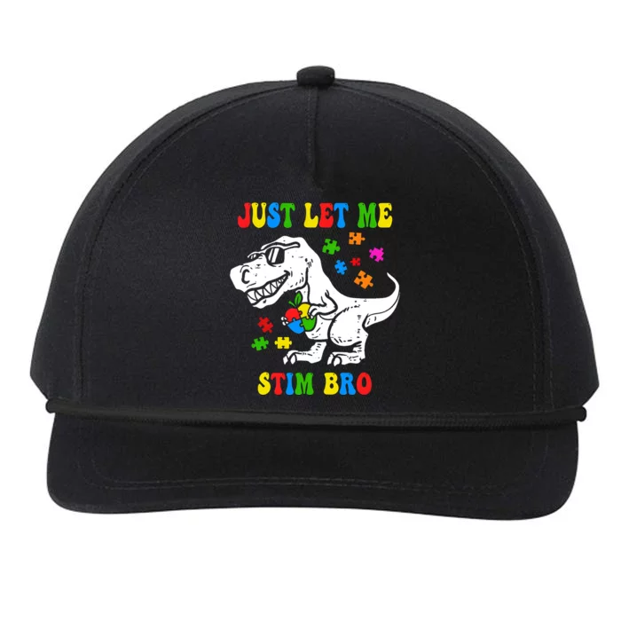 Just Let Me Stim Bro Dinasour Autism Awareness Snapback Five-Panel Rope Hat