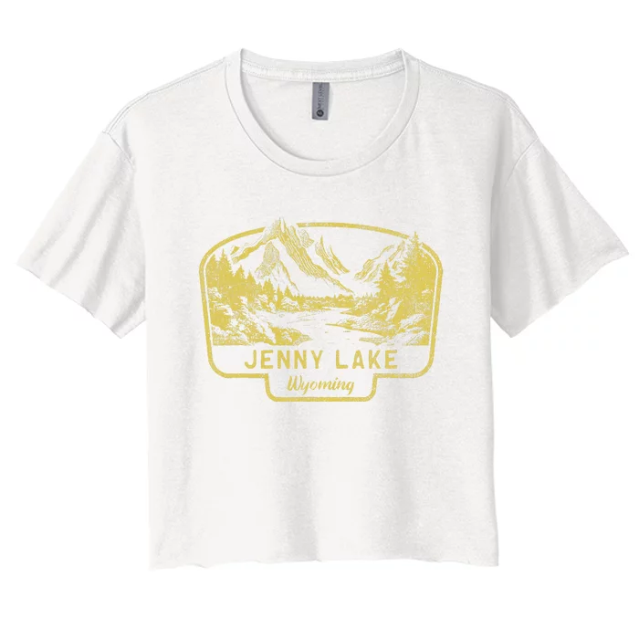 Jenny Lake Mountains Wyoming Hiking Outdoors Vintage Women's Crop Top Tee