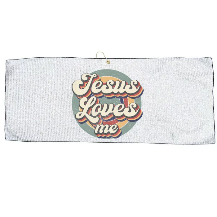 Jesus Loves Me Vintage God Christian Believers Lover Large Microfiber Waffle Golf Towel