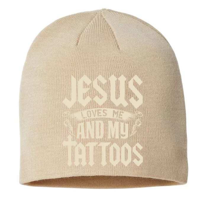 Jesus Loves Me And My Tattoos Inked Tattoo & Design 8 1/2in Sustainable Knit Beanie