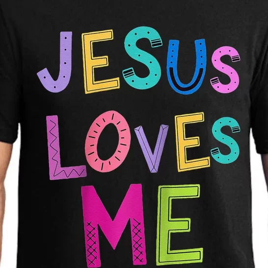 Jesus Loves Me Religious Christian Catholic Church Prayer Raglan Baseball Pajama Set