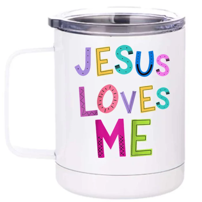 Jesus Loves Me Religious Christian Catholic Church Prayer Raglan Baseball Front & Back 12oz Stainless Steel Tumbler Cup