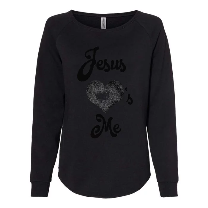 Jesus Loves Me T Heart Womens California Wash Sweatshirt