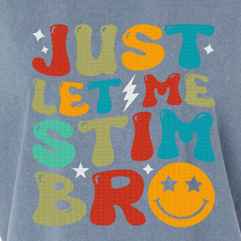 Just Let Me Stim Bro Funny Autism Awareness Garment-Dyed Women's Muscle Tee