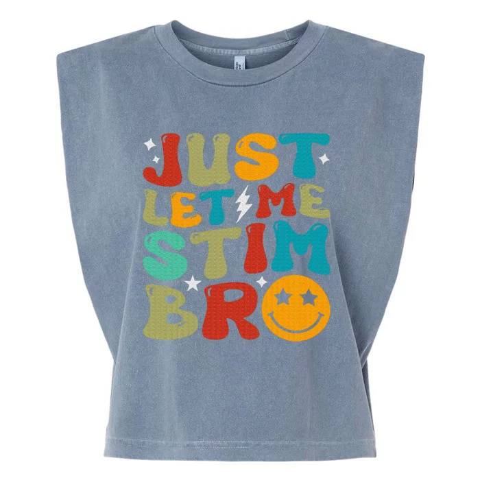 Just Let Me Stim Bro Funny Autism Awareness Garment-Dyed Women's Muscle Tee